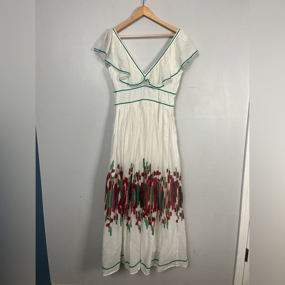 Le Sirenuse Positano midi white ruffle dress size IT 38 / us 2 - Picture 4 of 8